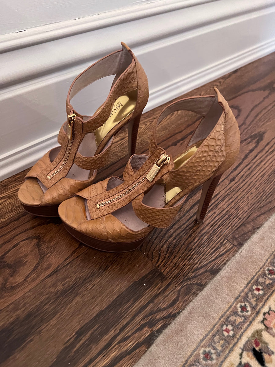 Michael Kors Tan Leather Heels Size 7 Sell My Stuff Canada