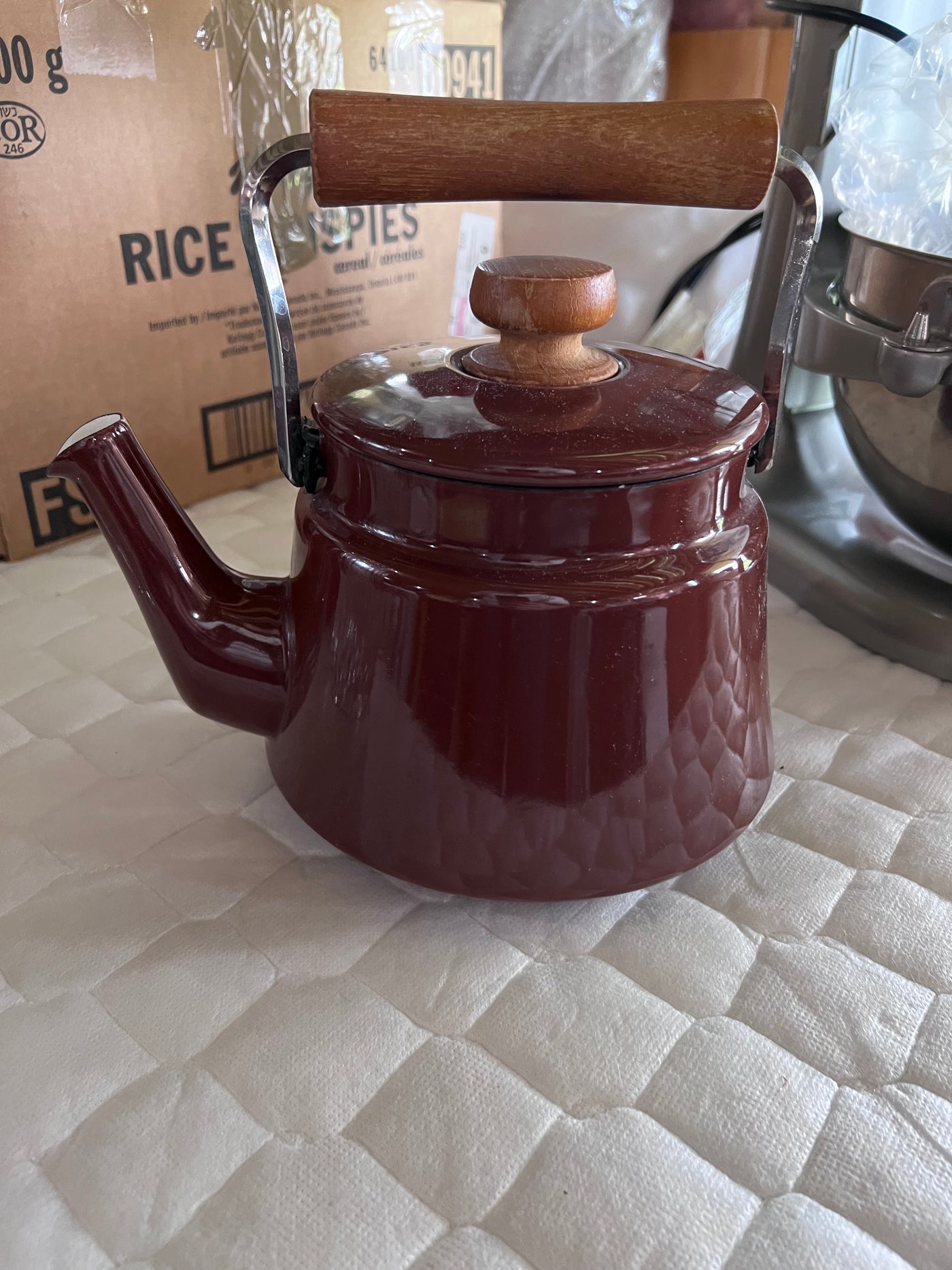 vintage MCM Dansk Kobenstyle Kettle | Red Enamel Kettle