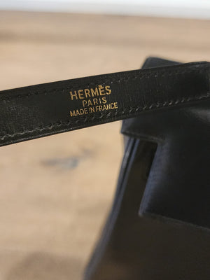 Vintage HERMÈS Black Kelly 32 Retourne Leather Bag