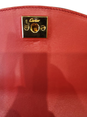 Cartier Panthere Clutch Bag in Black and Red Leather