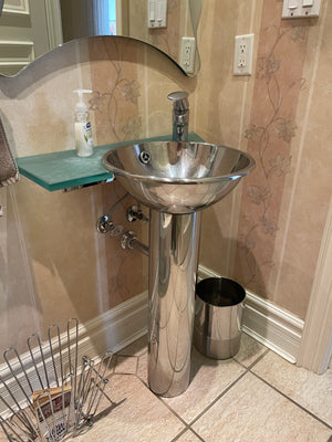 Stainless Steel Pedestal Sink