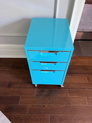 CB2 PS TEAL 3-DRAWER FILING CABINET