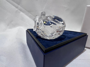 Swarovski Crystal Heart Paperweight with Bow