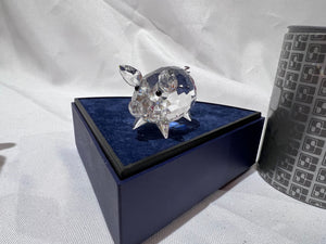 Swarovski Crystal 7638 NR 050 Medium Pig w/ Metal Tail, 2" wide