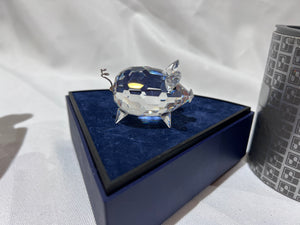 Swarovski Crystal 7638 NR 050 Medium Pig w/ Metal Tail, 2" wide