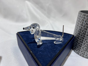 Swarovski Crystal 7641 NR 075 Dachshund, 3" wide