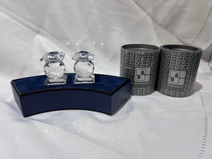 Swarovski Crystal 7600 NR 102 Pair of Candle Holders, 2.25" high