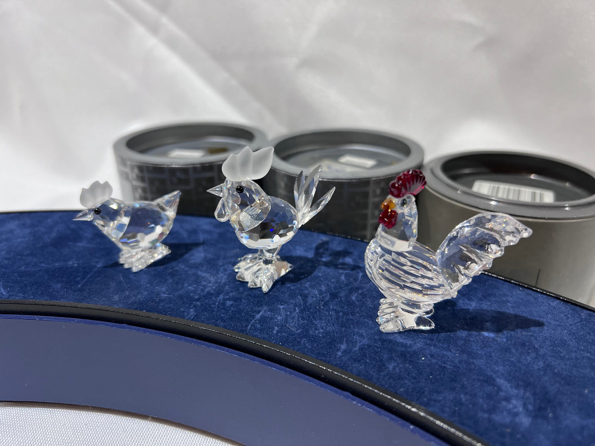 Swarovski Crystal Lot; Mini Hen, Mini Rooster, Cockerel. – Sell My ...