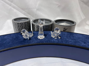 Swarovski Crystal 3 Cats & Dogs Lot