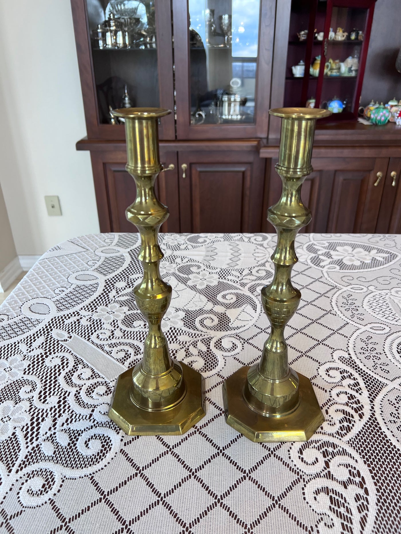 Pair of Brass Candle Holders – Sell My Stuff Canada - Canada's Content and  Estate Sale Specialists