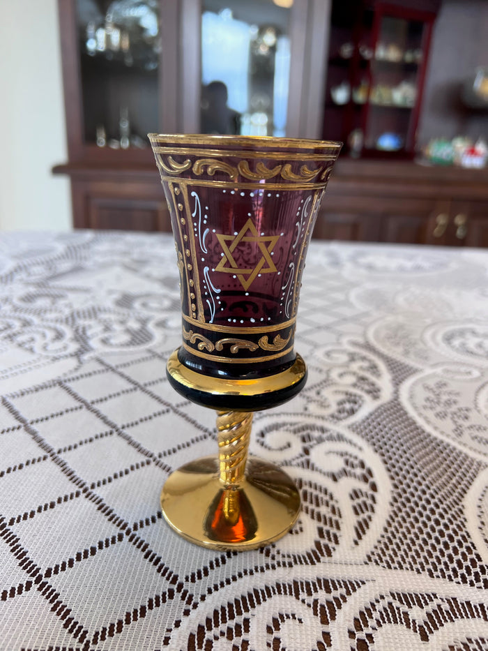 Murano Glass Made in Italy Kiddush Cup- 6"h