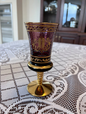 Murano Glass Made in Italy Kiddush Cup- 6"h