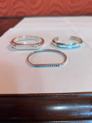 3 Women's Sterling Silver Bracelets Lot