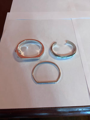 3 Women's Sterling Silver Bracelets Lot