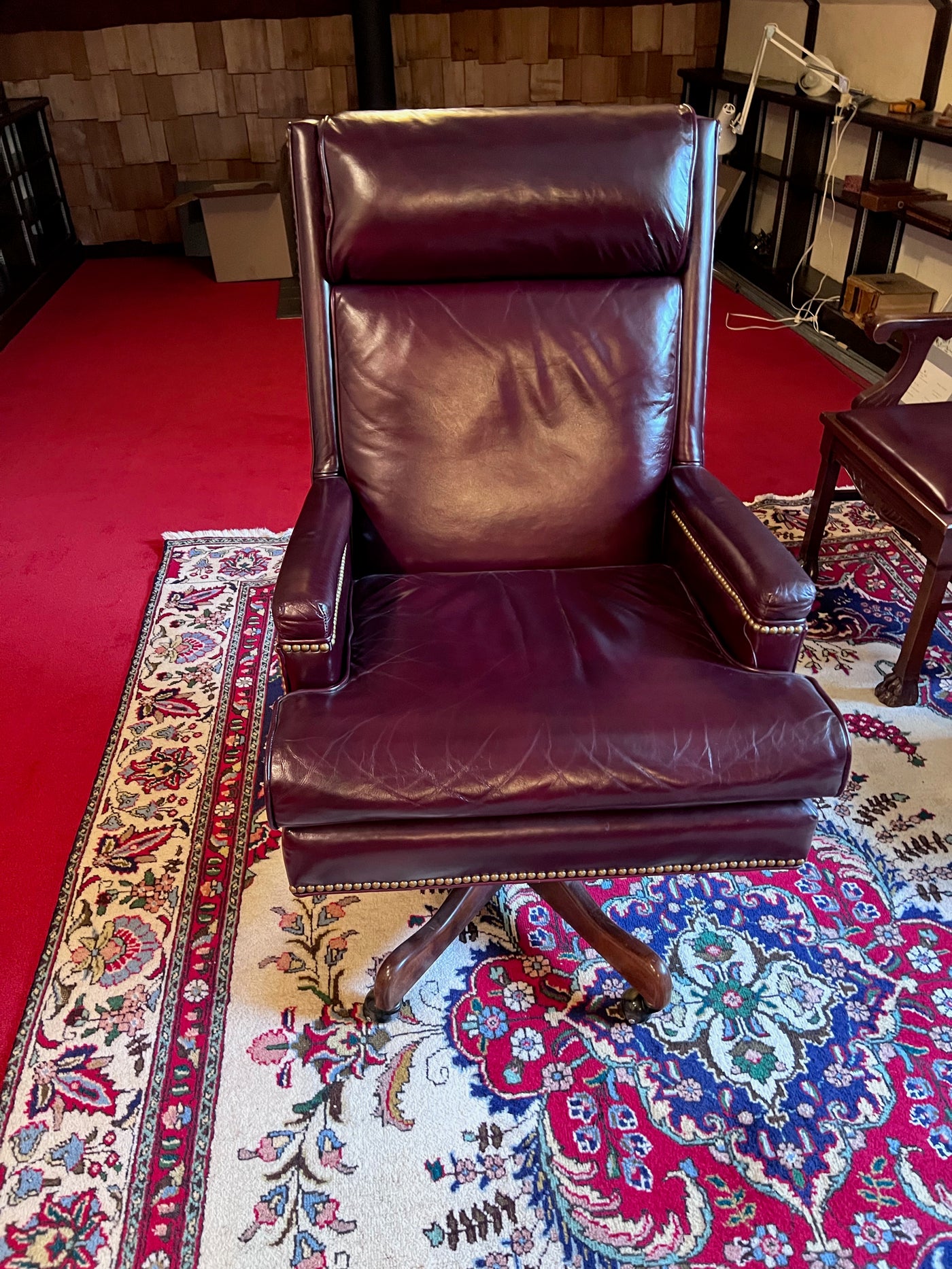 Montgomery Furniture Company Red Leather Executive Office Chair