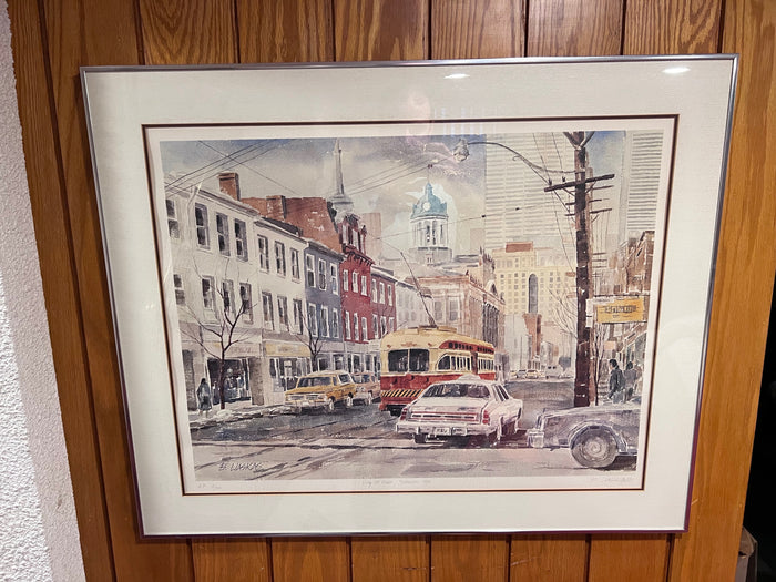 Basil Liaskas Limited Edition Signed Print- "King St East, Toronto 1981"