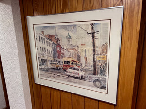 Basil Liaskas Limited Edition Signed Print- "King St East, Toronto 1981"