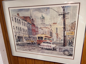 Basil Liaskas Limited Edition Signed Print- "King St East, Toronto 1981"