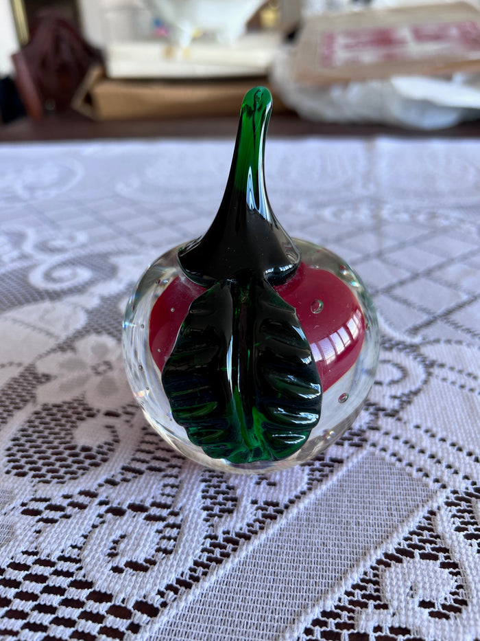 Apple Art Glass Paperweight