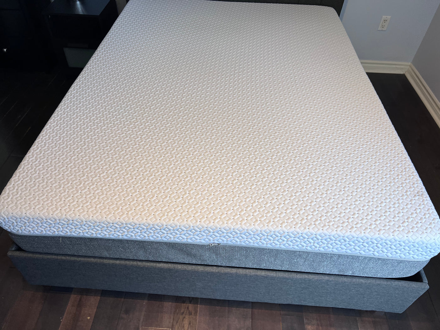 Queen- Grey Fabric Bed Frame, with ENDY Mattress (*excellent condition ...