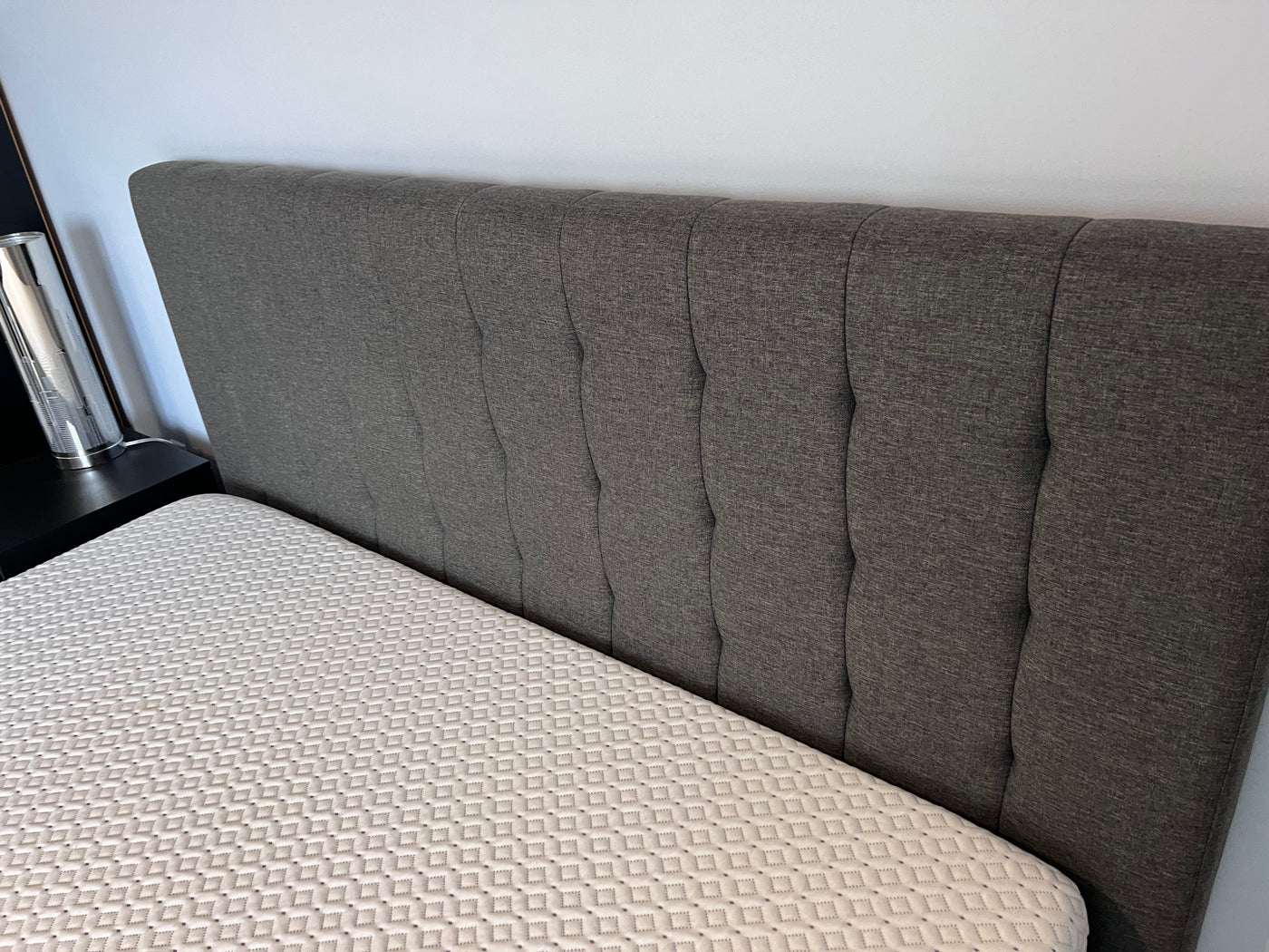 Queen- Grey Fabric Bed Frame, with ENDY Mattress (*excellent condition ...