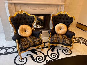 Pair of 'FDesign Italia' Baroque Style Armchairs (*retail $10,000)