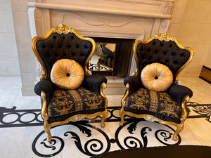 Pair of 'FDesign Italia' Baroque Style Armchairs (*retail $10,000)