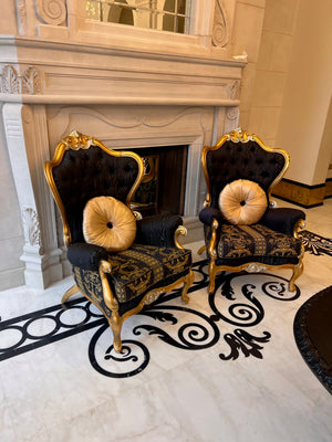 Pair of 'FDesign Italia' Baroque Style Armchairs (*retail $10,000)