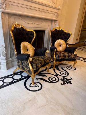 Pair of 'FDesign Italia' Baroque Style Armchairs (*retail $10,000)