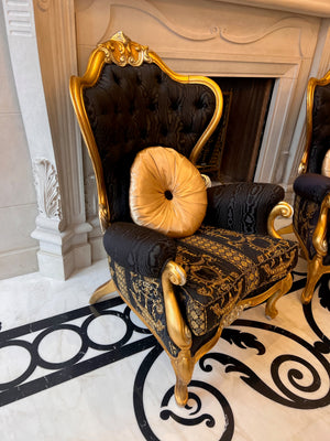 Pair of 'FDesign Italia' Baroque Style Armchairs (*retail $10,000)