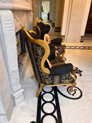 Pair of 'FDesign Italia' Baroque Style Armchairs (*retail $10,000)