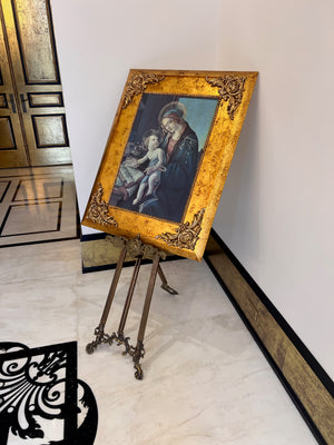 Sandro Botticelli 'Madonna del Libro' Gold Framed Art with Metal Easel