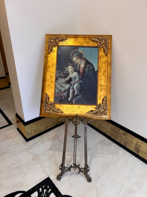 Sandro Botticelli 'Madonna del Libro' Gold Framed Art with Metal Easel