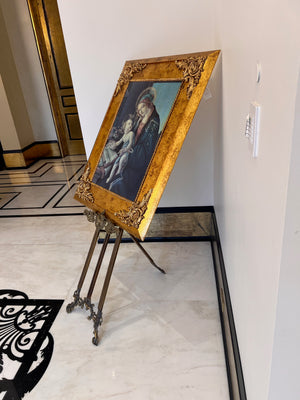 Sandro Botticelli 'Madonna del Libro' Gold Framed Art with Metal Easel