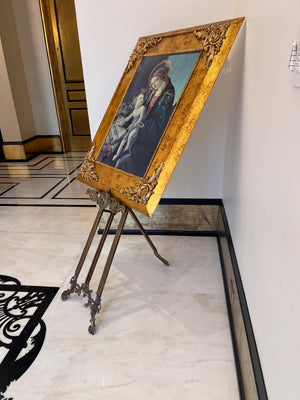 Sandro Botticelli 'Madonna del Libro' Gold Framed Art with Metal Easel