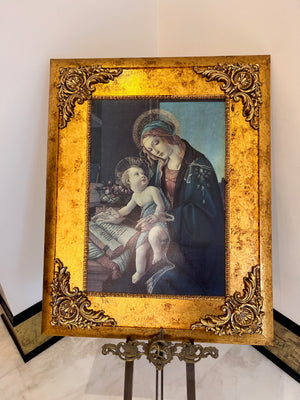 Sandro Botticelli 'Madonna del Libro' Gold Framed Art with Metal Easel