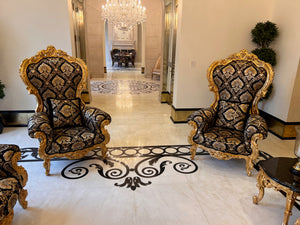 Pair of 'Modenese Gastone' Casanova Collection Ornate Armchairs, Made in Italy