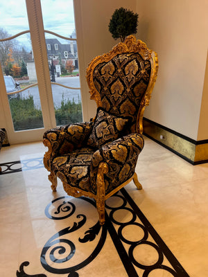 Pair of 'Modenese Gastone' Casanova Collection Ornate Armchairs, Made in Italy