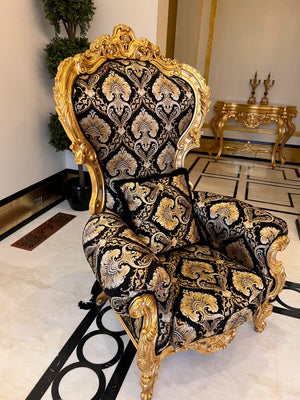 Pair of 'Modenese Gastone' Casanova Collection Ornate Armchairs, Made in Italy