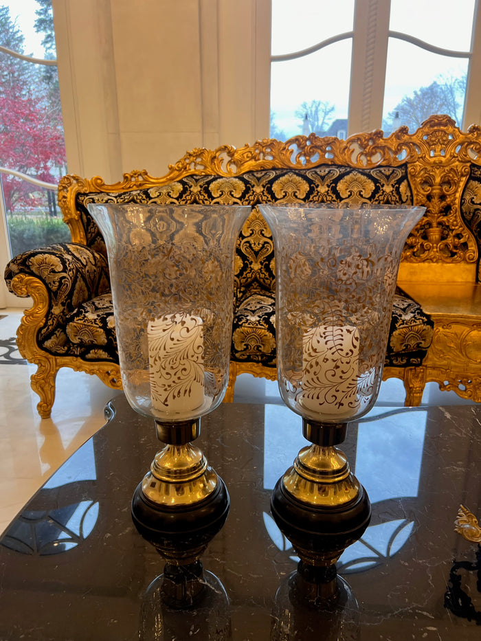 Pair of Bombay Hurricane Candle Holders