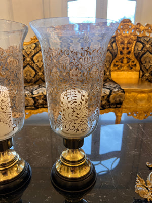 Pair of Bombay Hurricane Candle Holders