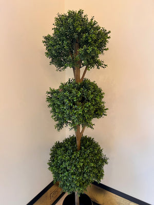 Boxwood Triple Ball Faux Tree with Black Ceramic Planter # 2   (*sold individually)