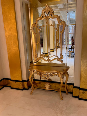 Casa Padrino Luxury Baroque Gold Console Table with Mirror (*retail $7,500) # 1