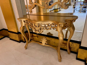 Casa Padrino Luxury Baroque Gold Console Table with Mirror (*retail $7,500) # 1