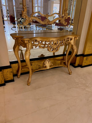 Casa Padrino Luxury Baroque Gold Console Table with Mirror (*retail $7,500) # 1