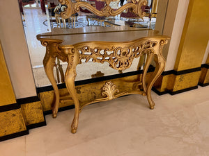 Casa Padrino Luxury Baroque Gold Console Table with Mirror (*retail $7,500) # 1