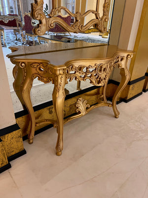 Casa Padrino Luxury Baroque Gold Console Table with Mirror (*retail $7,500) # 1