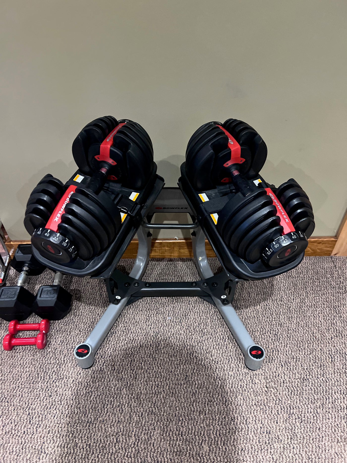 Bowflex dumbbell stand lithograph sale