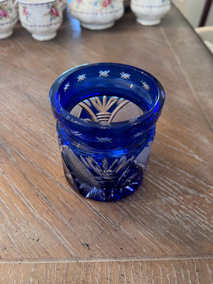 Cobalt Blue Small Crystal Vase/Jar from Val Saint Lambert, 1950s