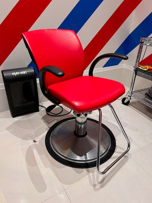 Red Styling/Salon Chair with Hydraulic Pump